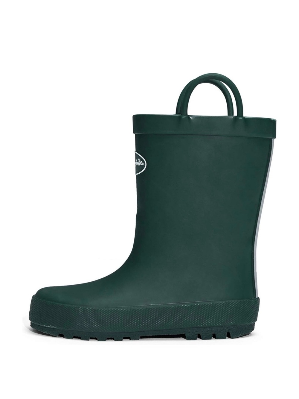 KomForme Green Kids' Rubber Matte Rain Boot with Pull Handles